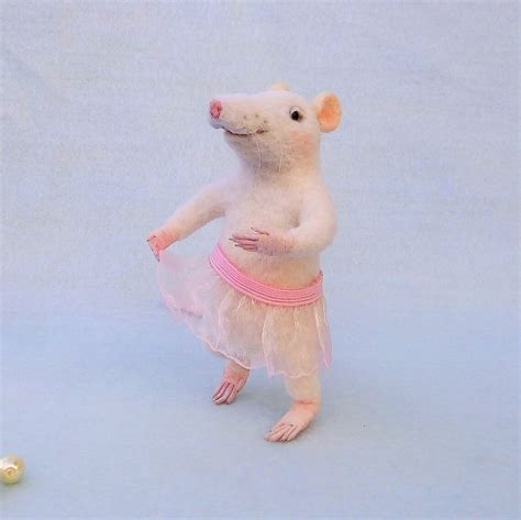 White Ballet Mouse Doll Rat Ballerina Figurine Mouse Soft Etsy
