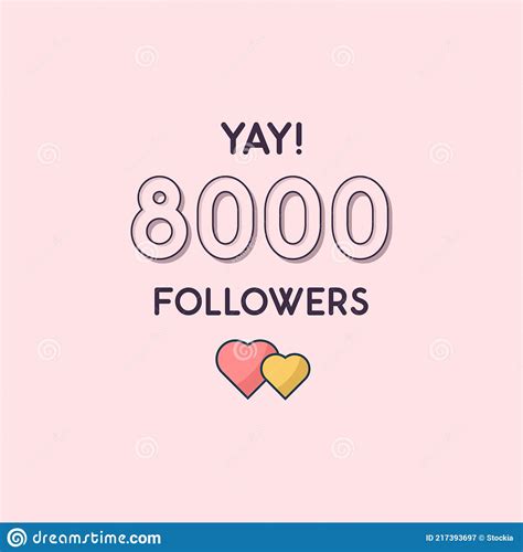Yay 8000 Followers Celebration Greeting Card For 8k Social Followers