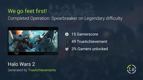 We Go Feet First Achievement In Halo Wars 2