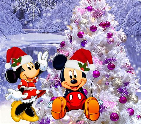 Mickey Mouse And Minnie Mouse Christmas Wallpaper