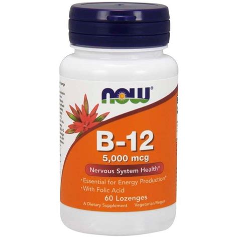 Vitamina B 12 Ácido Fólico 60 Comprimidos Now Foods