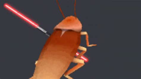spinning roach with lightsaber youtube