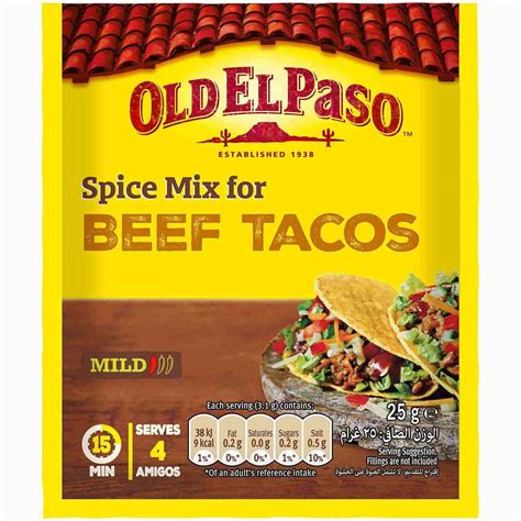 Buy Old El Paso Spice Mix Beef Tacos 25g Online Shop On Carrefour Uae
