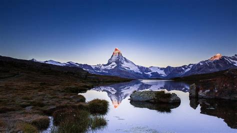 Riffelsee Reflected Matterhorn Wallpaper Backiee