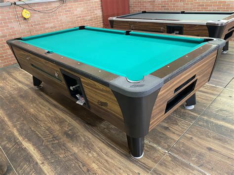 8′ Dynamo Walnut Used Coin Operated Pool Table Used Coin Operated Bar