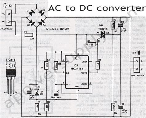 Ac To Dc Converter Circuit Diagram With Transformer