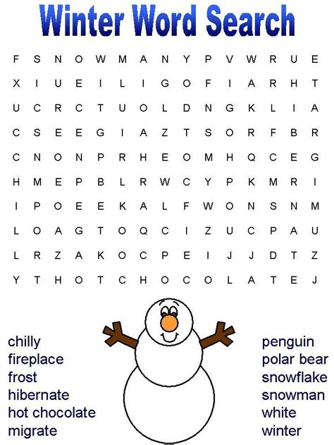 Winter Word Search For Kids Artofit