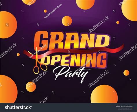 Grand Opening Invitation Poster Layout Stock Vector Royalty Free