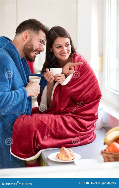 Morning Coffee Couple Together Stock Image Image Of Juice Fresh
