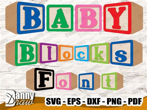 Baby Blocks Font Baby Blocks Alphabet Monogram Kids Blocks Etsy