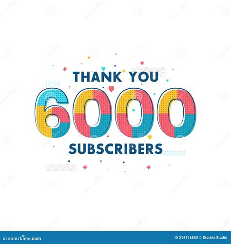Thank You 6000 Subscribers Celebration Greeting Card For 6k Social