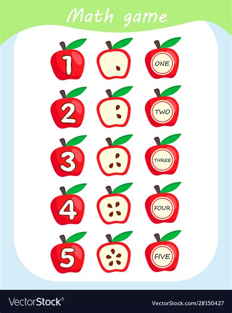 Counting Game For Preschool Children Count Apples Vector Image