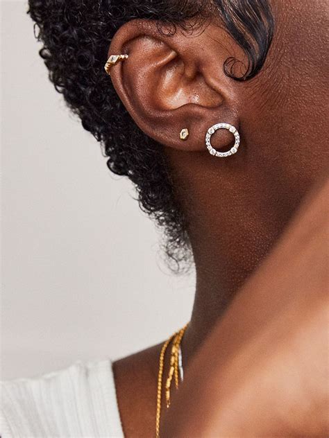 V By Laura Vann Virginia Huggie Hoop Earrings Gold Pretty Ear