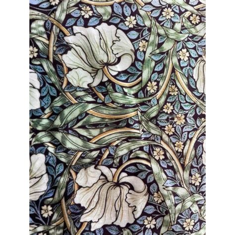 William Morris Pimpernel Upholstery Fabric In Dark Blue And Green 1