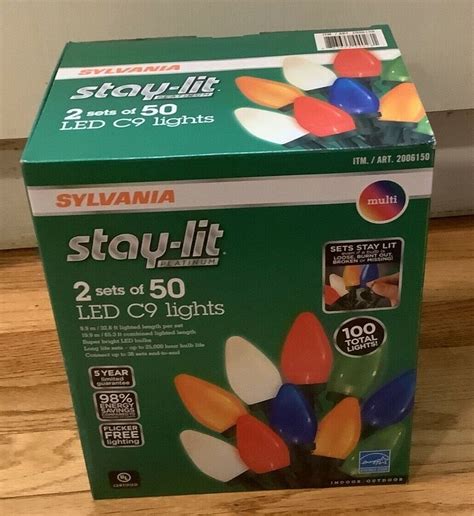 Sylvania Stay Lit Platinum LED C Christmas Lights Set Sets Of NIB EBay