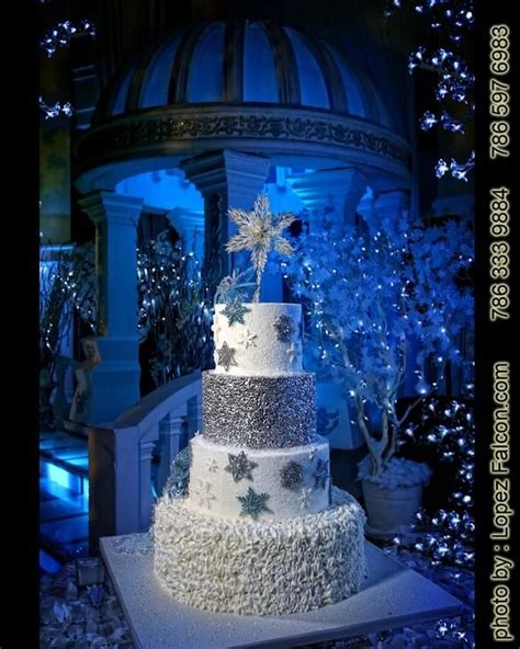 Winter Wonderland Cake Pastel Cake Quinceanera Sweet 15 Party Theme