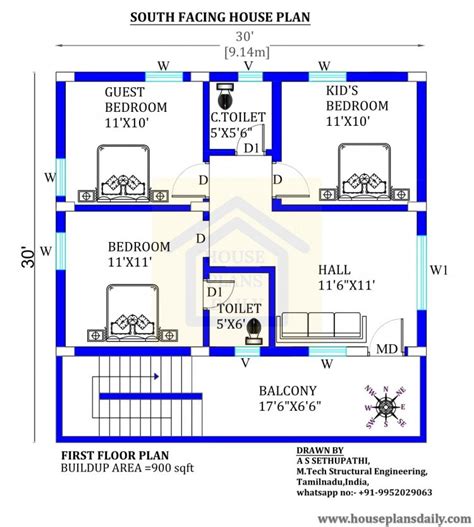South Facing House Floor Plans 30×30 Floor Roma