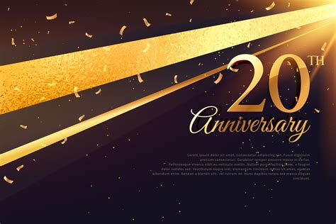 20th Anniversary Celebration Card Template Download Free Vector Art
