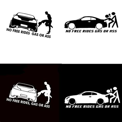 208cm Gas Or Ass No Free Rides Funny Vinyl Decals Car Sticker Window