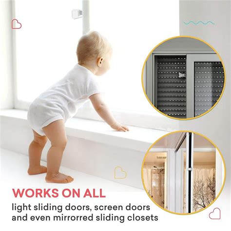 2pcs Sliding Door Lock For Child Safety Baby Proof Doors And Closets