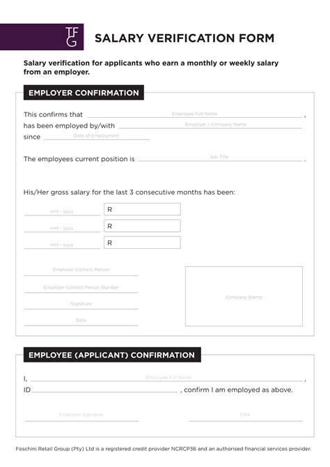 Printable Employee Income Verification Form