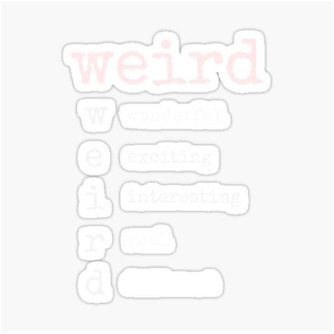 Copy Of Weird Definition Boho Hippie Word Art Sticker For Sale By