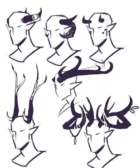 Different Kinds Of Demon Horns Drawings Concept Art Drawing Art