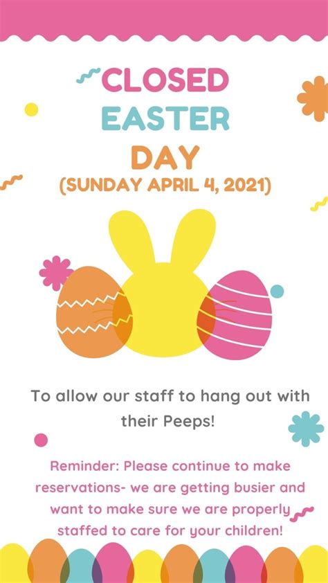 Closed Easter Sunday