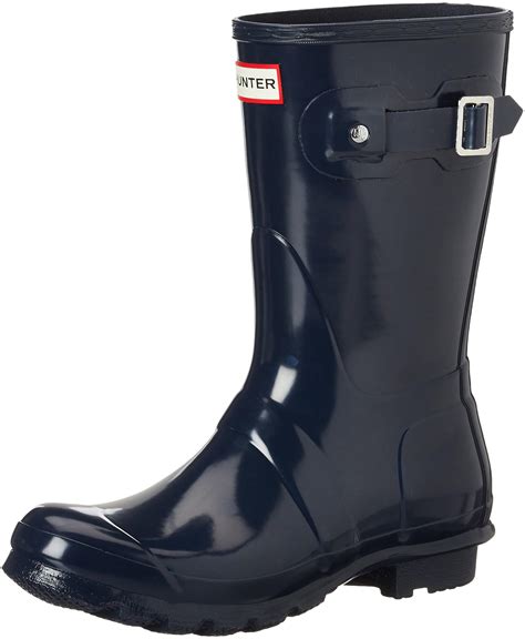 Hunter Womens Original Short Gloss Rain Boots Navy Size 8