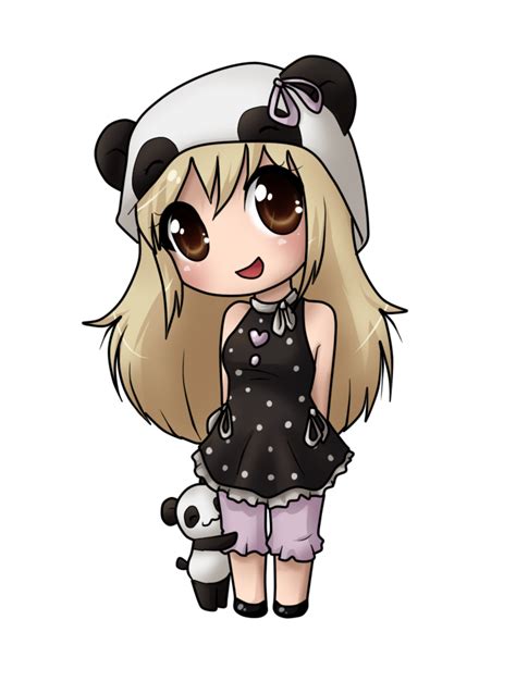 Kawaii Drawings Chibi Girl Cute Panda Drawing