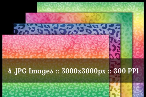 Rainbow Leopard Print Backgrounds 4 Textures By Sapphire X Designs