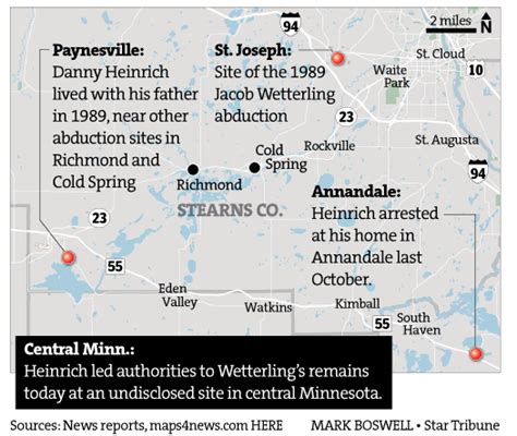 Map Key Sites In Jacob Wetterling Abduction