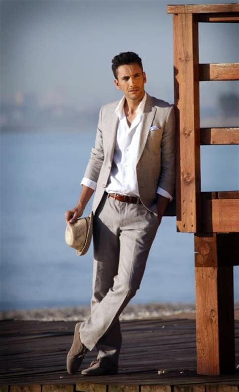Men beige suit beach linen suit groom tuxedos wedding prom party suit custom. 106 best images about Linen suits on Pinterest | Irish ...
