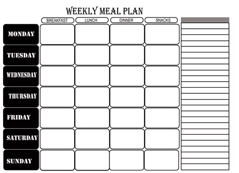 Meal Planning Template Excel To Download In Word Pdf Editable