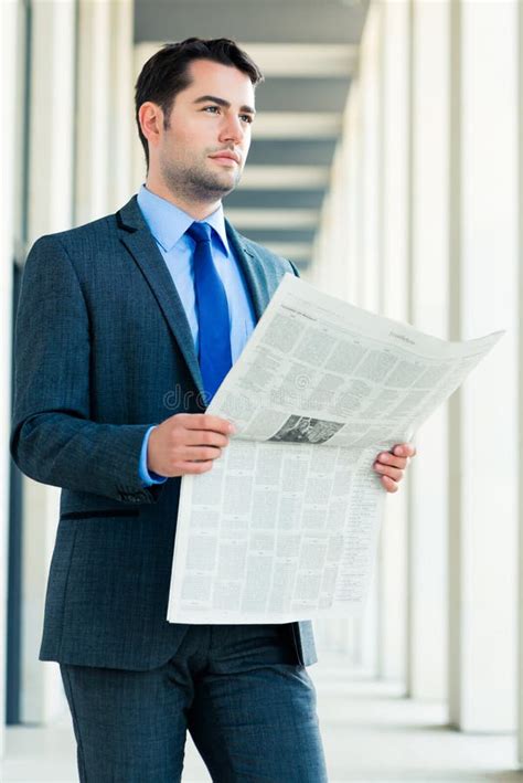 Businessman Reading Business Newspaper Stock Photo Image Of News