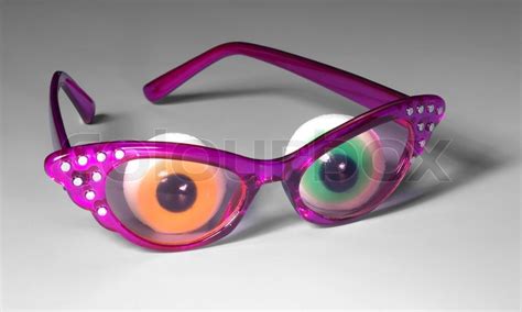 Funny Glasses With Eyeballs In Grey Back Stock Photo Colourbox