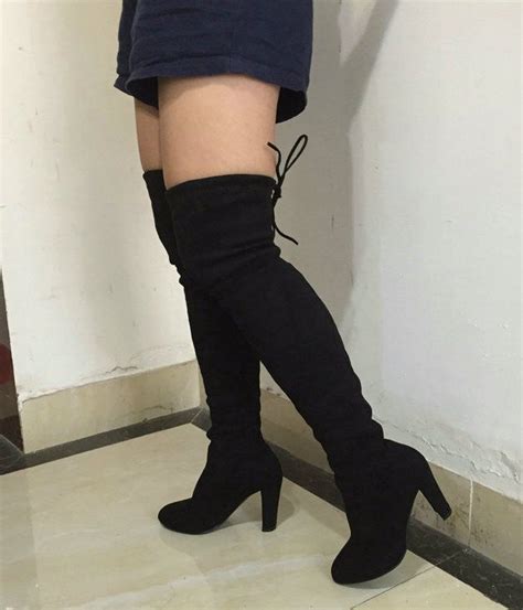 women stretch suede slim thigh high sexy boots so chic fashions