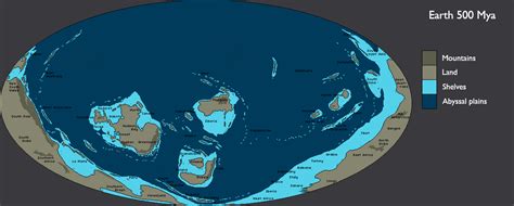 A Labeled Map Of The Earth 500 Million Years Ago Rmapmaking