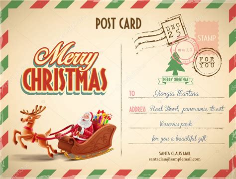 Christmas Postcard Template Stock Vector By ©mollicart 128104610