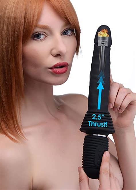 Master Series 10x Thrust Master Vibrating And Thrusting Dildo With
