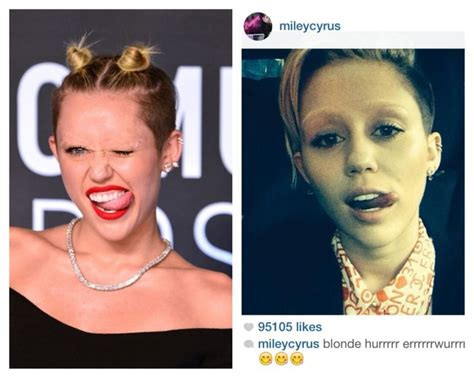 Because After Googling Celebrities Without Eyebrows Miley Thought