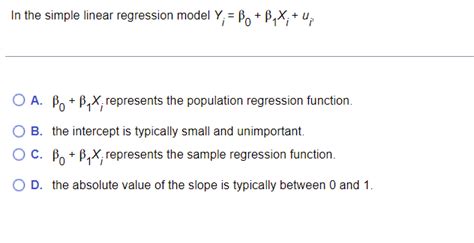 solved simple linear regression model yi β0 β1xi ui β0 β1xi