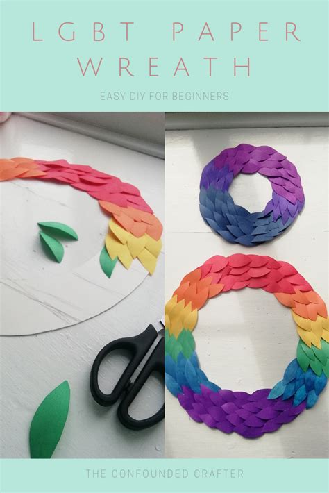 Hanging Paper Wreath Pride Edition Wall Art Crafts Paper Crafts Diy