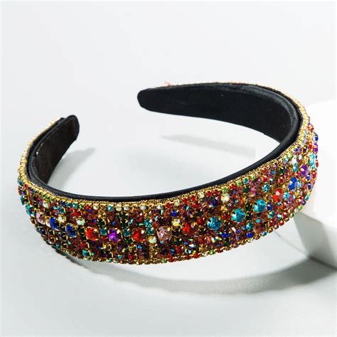 Rhinestone Decorated Shiny Headband Sparkly Crystal Wide Etsy Shiny