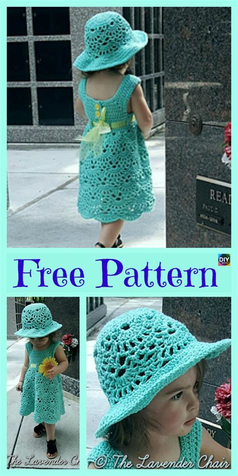 Crochet Lacy Shell Dress Hat Set Free Patterns Diy 4 Ever