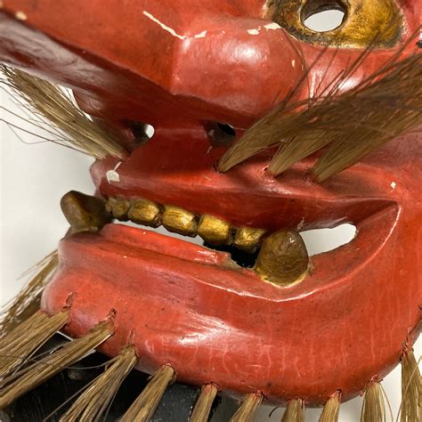 Japanese Kagura Mask Noh Mask Tengu Wooden Maskbicchu Etsy