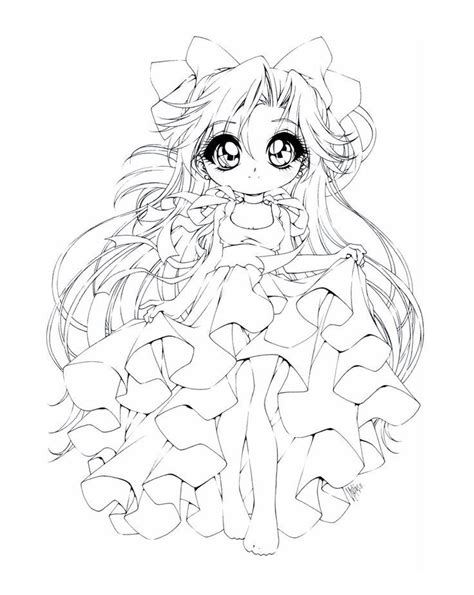 anime chibi girl coloring pages sketch coloring page