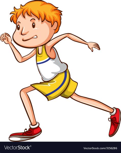 A Simple Drawing Of Boy Running Royalty Free Vector Image