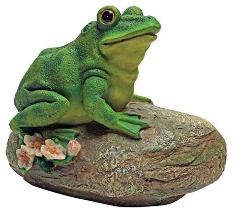 Frog Garden Rock Sitting Toad Statue Traditional Garden Statues And