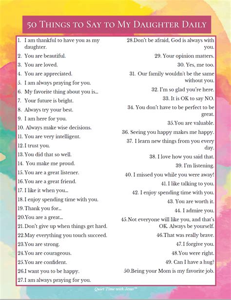 50 Encouraging Things To Say To Your Daughter Each Day Sincerely